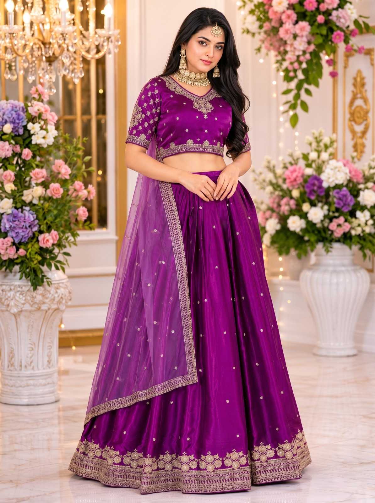 YNF Wholesale Jimmy Choo Embroidered Lehenga  | Surat Manufacturer