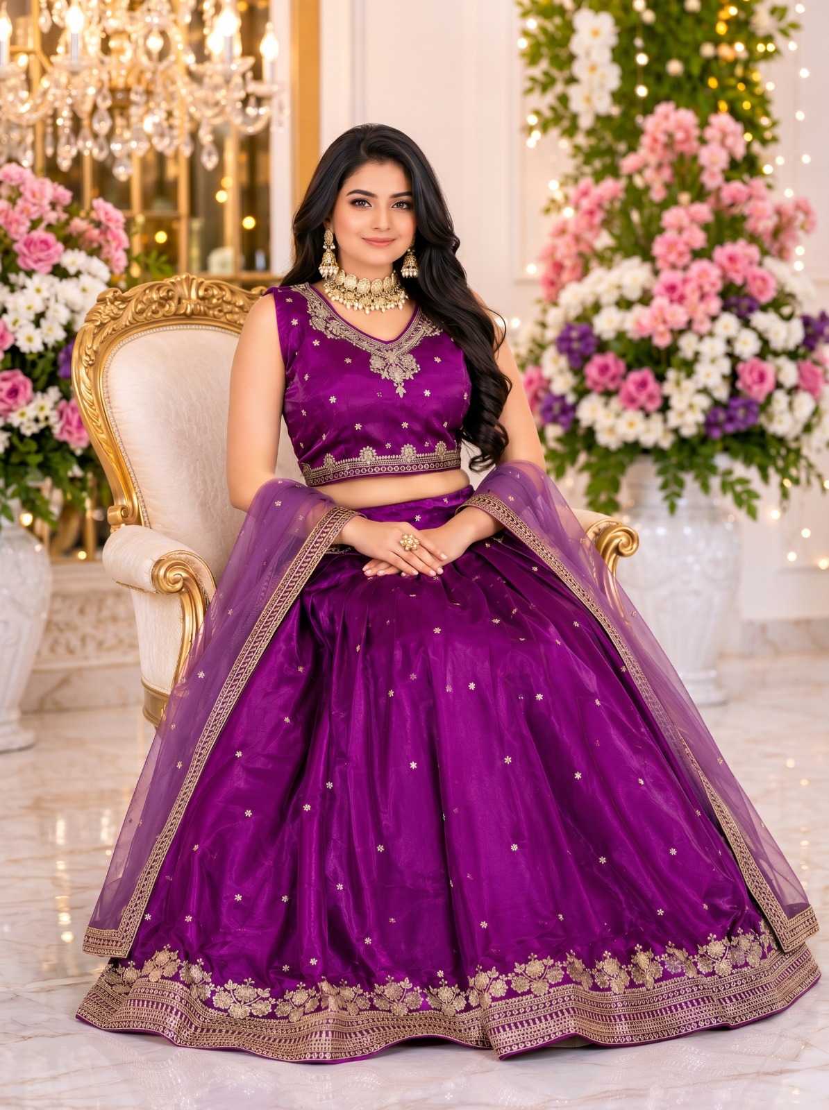 YNF Wholesale Jimmy Choo Embroidered Lehenga  | Surat Manufacturer