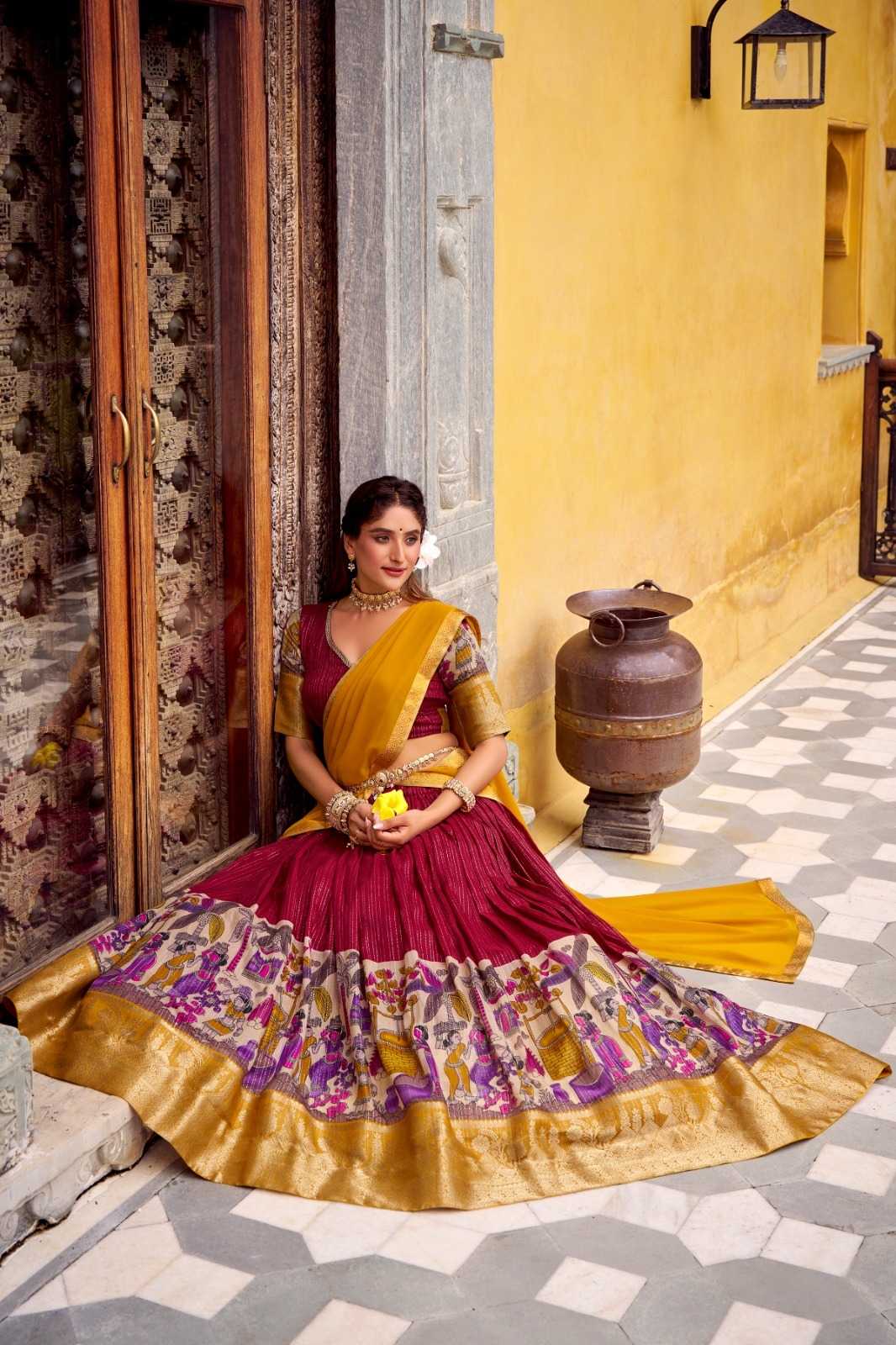 YNF Wholesale Tussar Silk Traditional Lehenga  | Surat Manufacturer