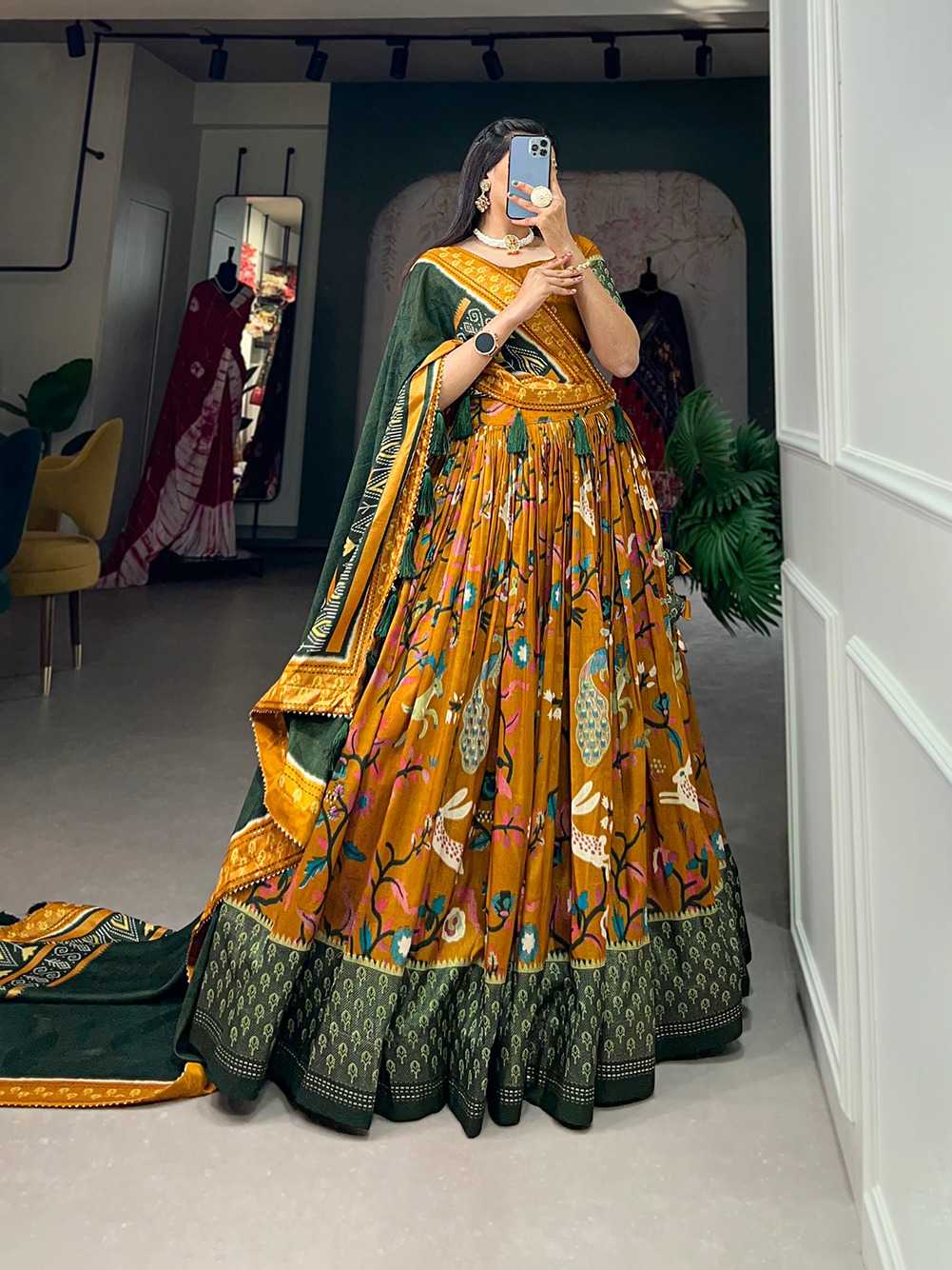 YNF Wholesale Tussar Silk Printed Lehenga  | Surat Manufacturer