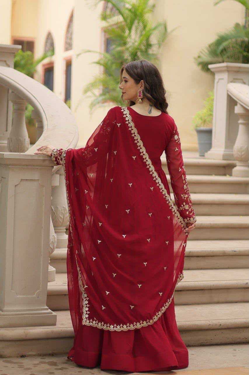 YNF Wholesale Faux Blooming Embroidery Gowns  | Surat Manufacturer