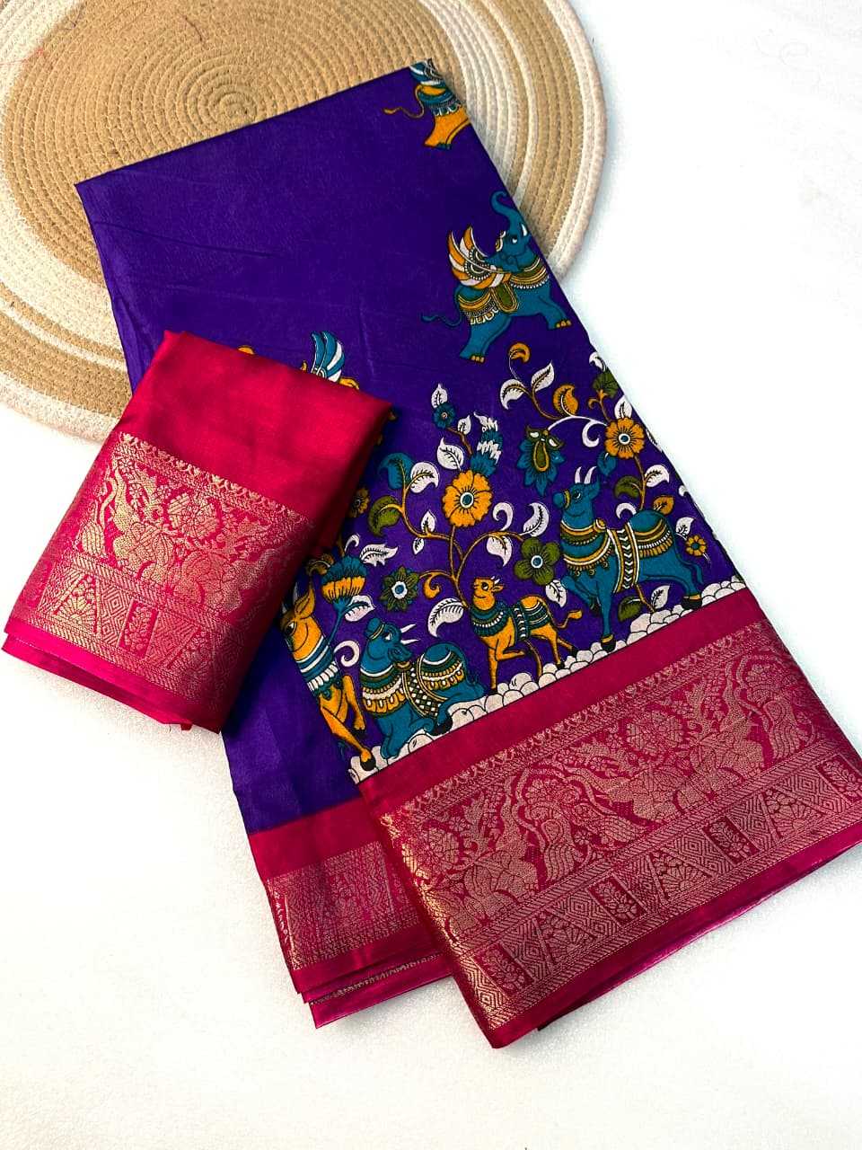 YNF Wholesale Dola Silk Kalamkari Sarees  | Surat Manufacturer