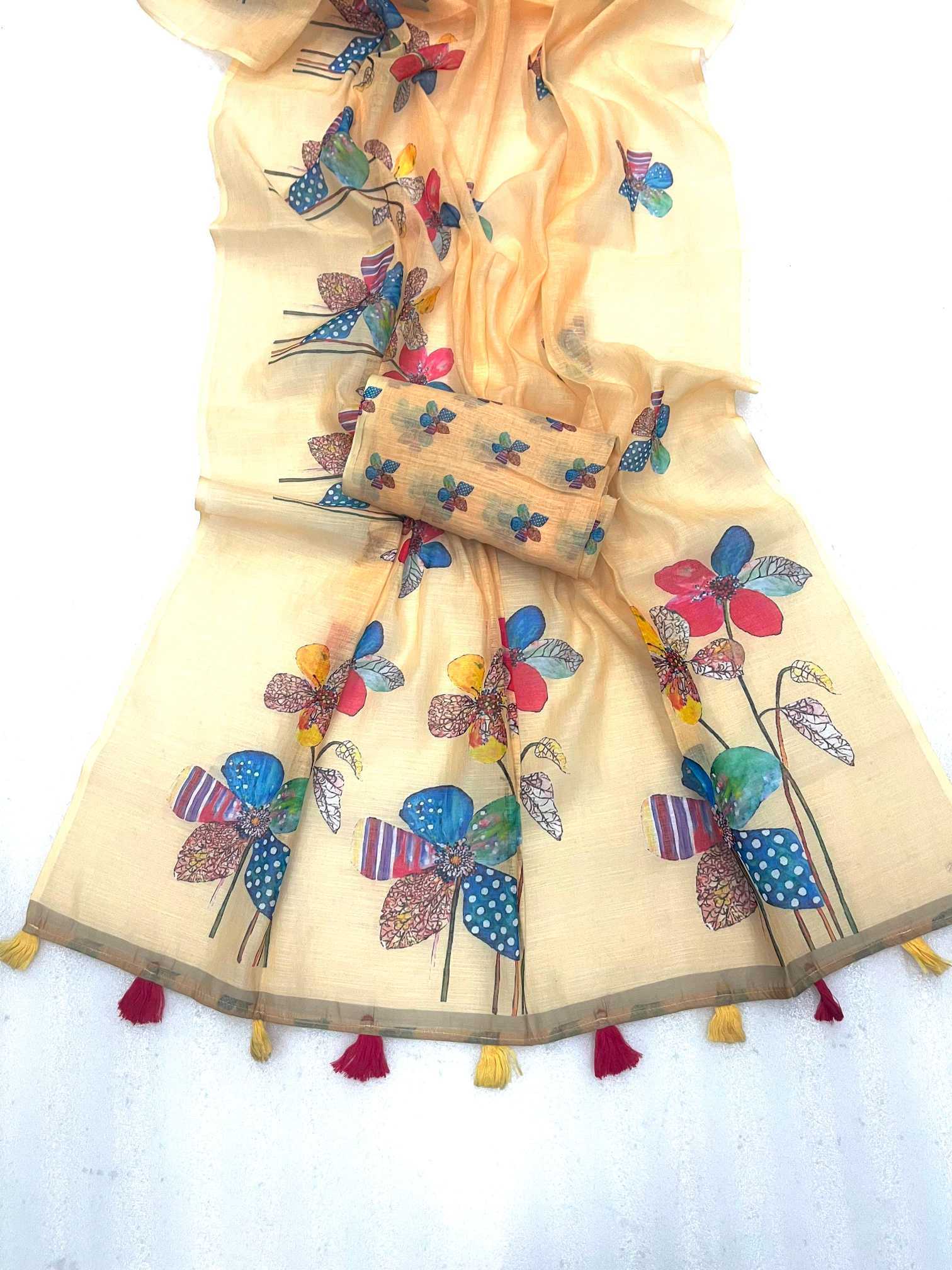 YNF Wholesale Linen Fancy Sarees  | Surat Manufacturer