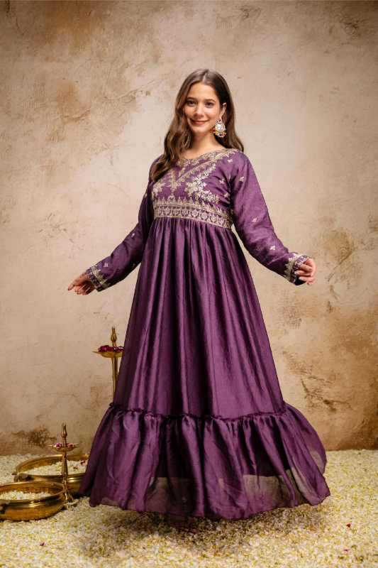 YNF Wholesale Rangoli Silk Embroidery Gowns  | Surat Manufacturer