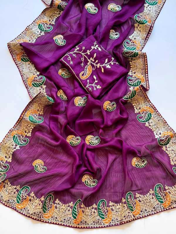 YNF Wholesale Satin Chiffon Sarees  | Surat Manufacturer