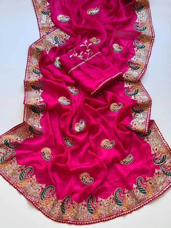 YNF Wholesale Satin Chiffon Sarees  | Surat Manufacturer