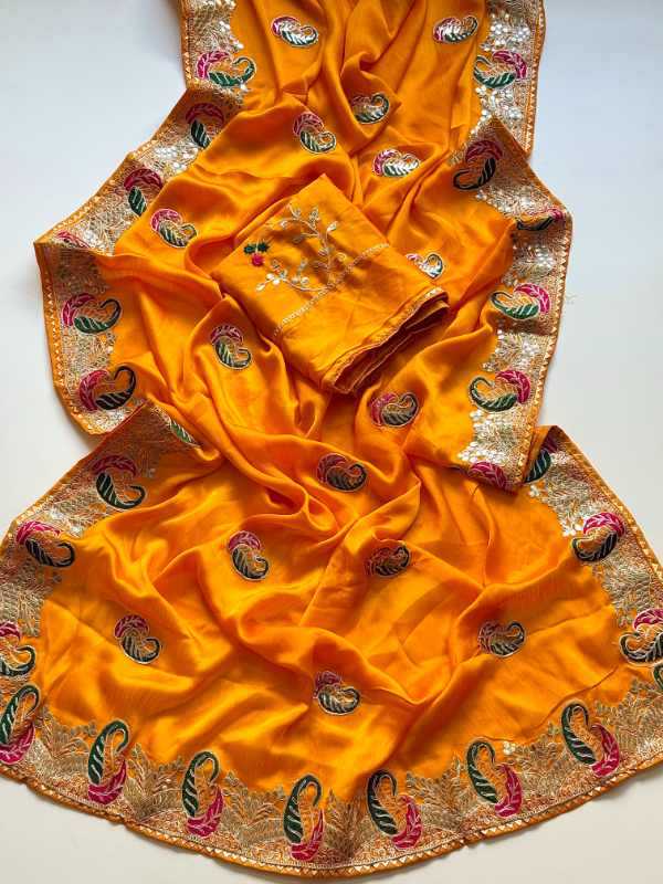 YNF Wholesale Satin Chiffon Sarees  | Surat Manufacturer