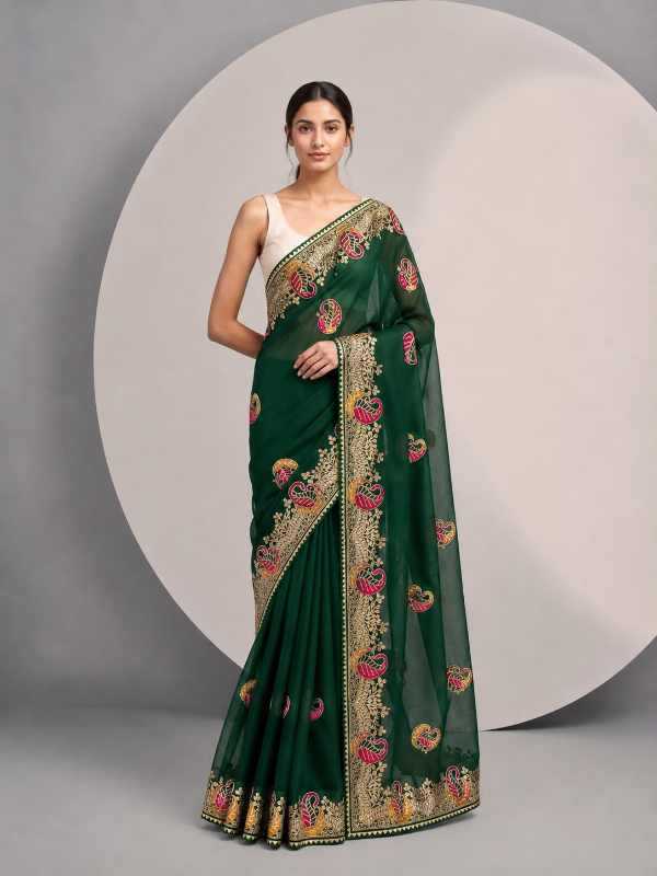YNF Wholesale Satin Chiffon Sarees  | Surat Manufacturer