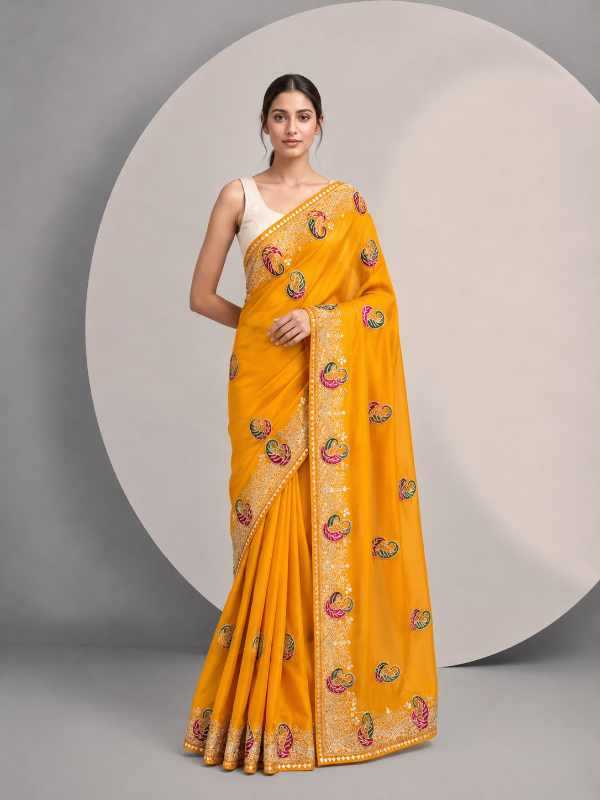 YNF Wholesale Satin Chiffon Sarees  | Surat Manufacturer