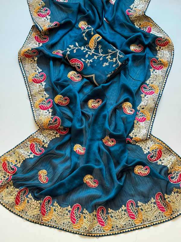 YNF Wholesale Satin Chiffon Sarees  | Surat Manufacturer