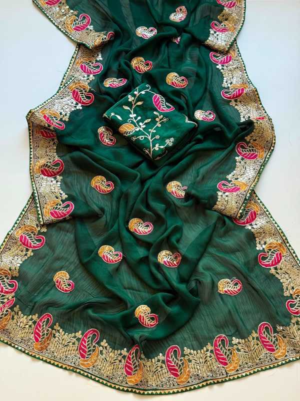 YNF Wholesale Satin Chiffon Sarees  | Surat Manufacturer