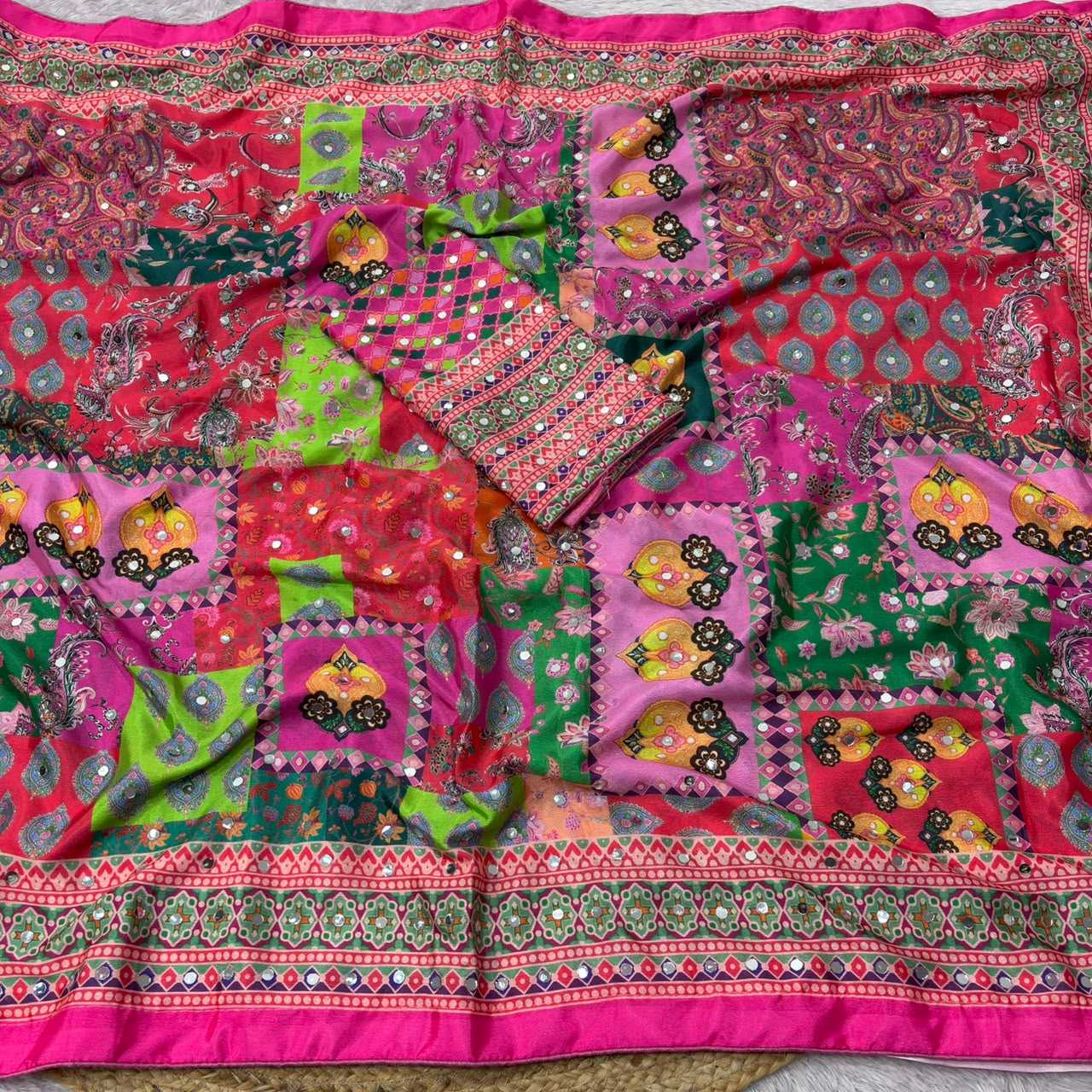 YNF Wholesale Chinon Silk Party Wear Silk Sarees  | Surat Manufacturer