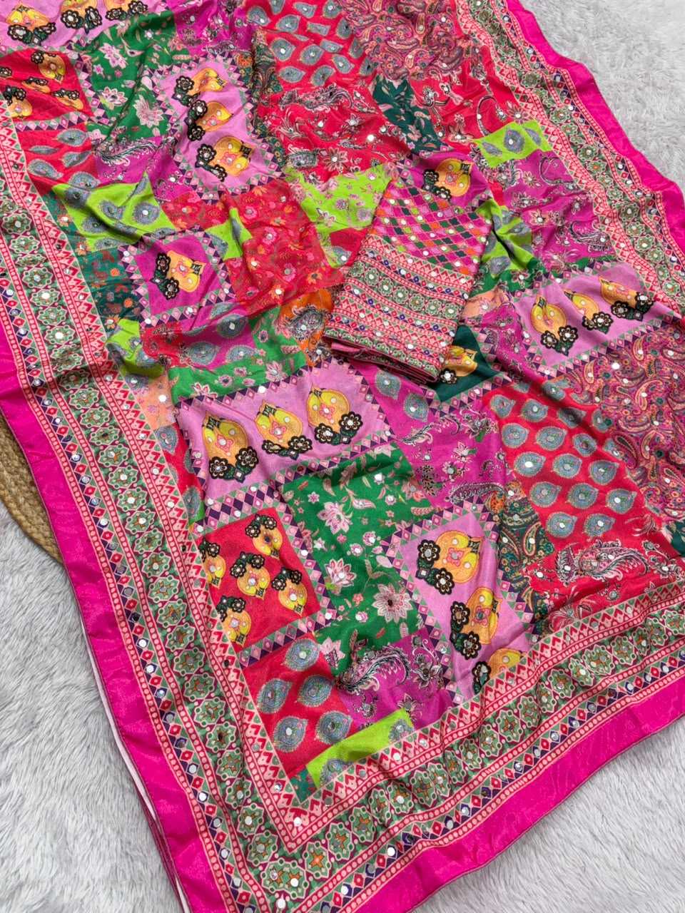 YNF Wholesale Chinon Silk Party Wear Silk Sarees  | Surat Manufacturer