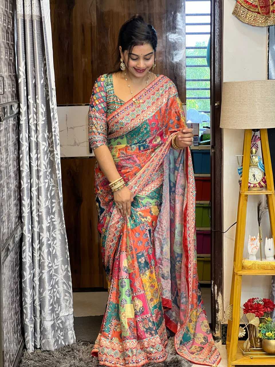 YNF Wholesale Chinon Silk Party Wear Silk Sarees  | Surat Manufacturer