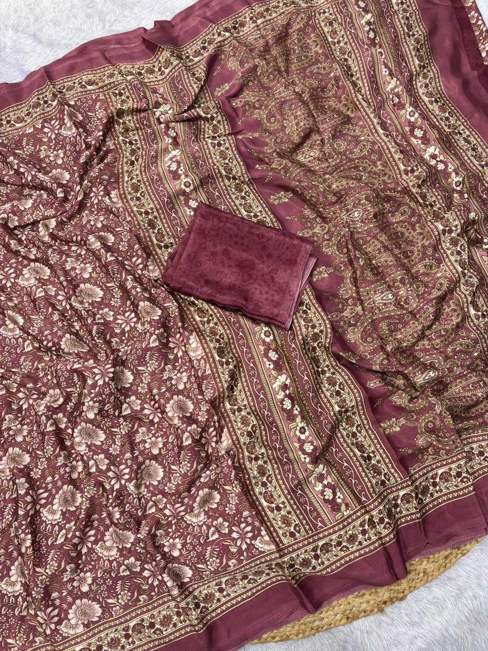 YNF Wholesale Crepe Silk Printed Silk Saree  | Surat Manufacturer