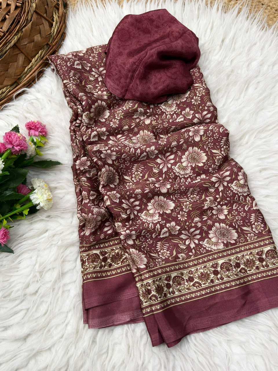 YNF Wholesale Crepe Silk Printed Silk Saree  | Surat Manufacturer