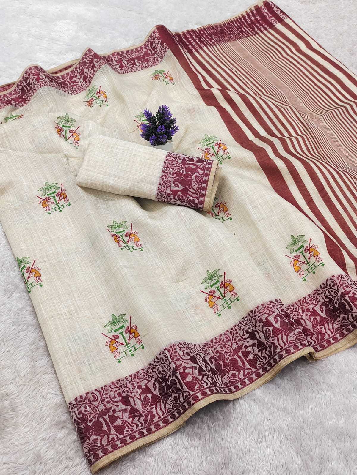 YNF Wholesale Cotton Printed Sarees KESH183 Chiku | Surat Manufacturer