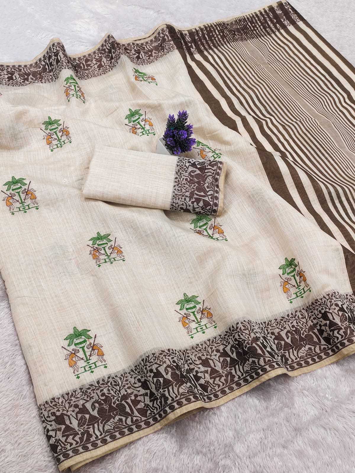 YNF Wholesale Cotton Printed Sarees KESH183 Chiku | Surat Manufacturer