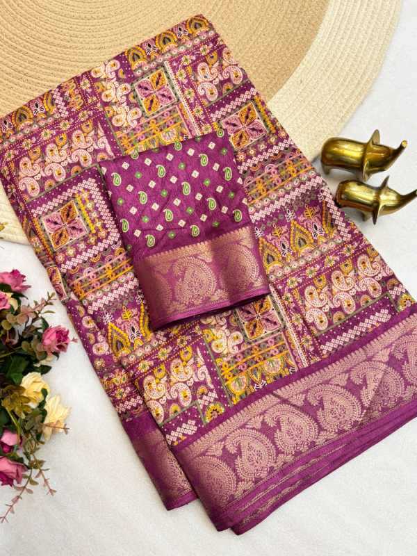 YNF Wholesale Jacquard Printed Sarees  | Surat Manufacturer