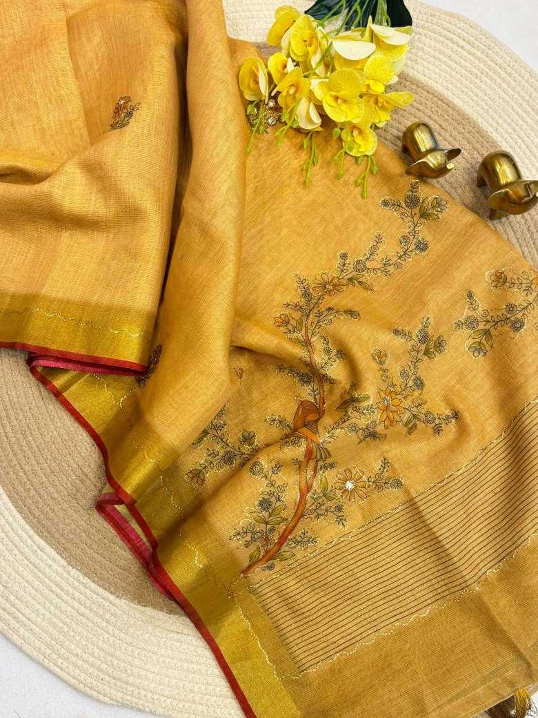 YNF Wholesale Linen Zari Border Sarees KESH187 Avika | Surat Manufacturer