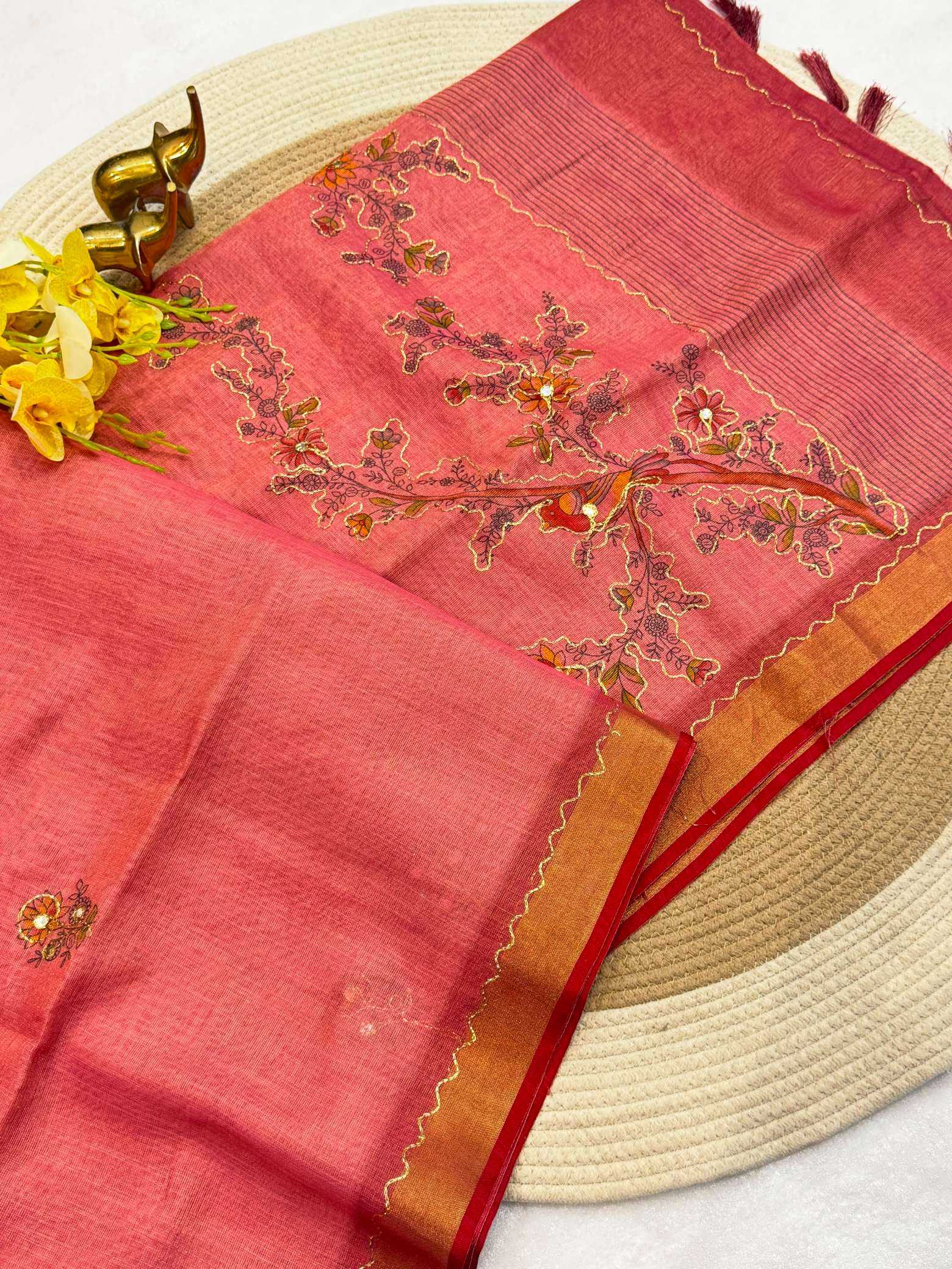 YNF Wholesale Linen Zari Border Sarees KESH187 Avika | Surat Manufacturer