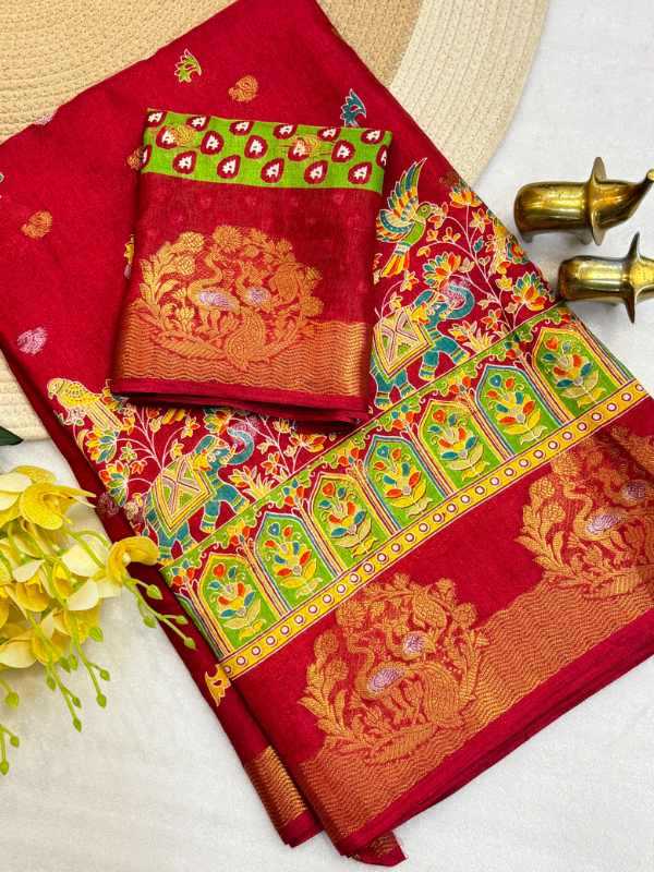 YNF Wholesale Dola Silk Kalamkari Sarees  | Surat Manufacturer