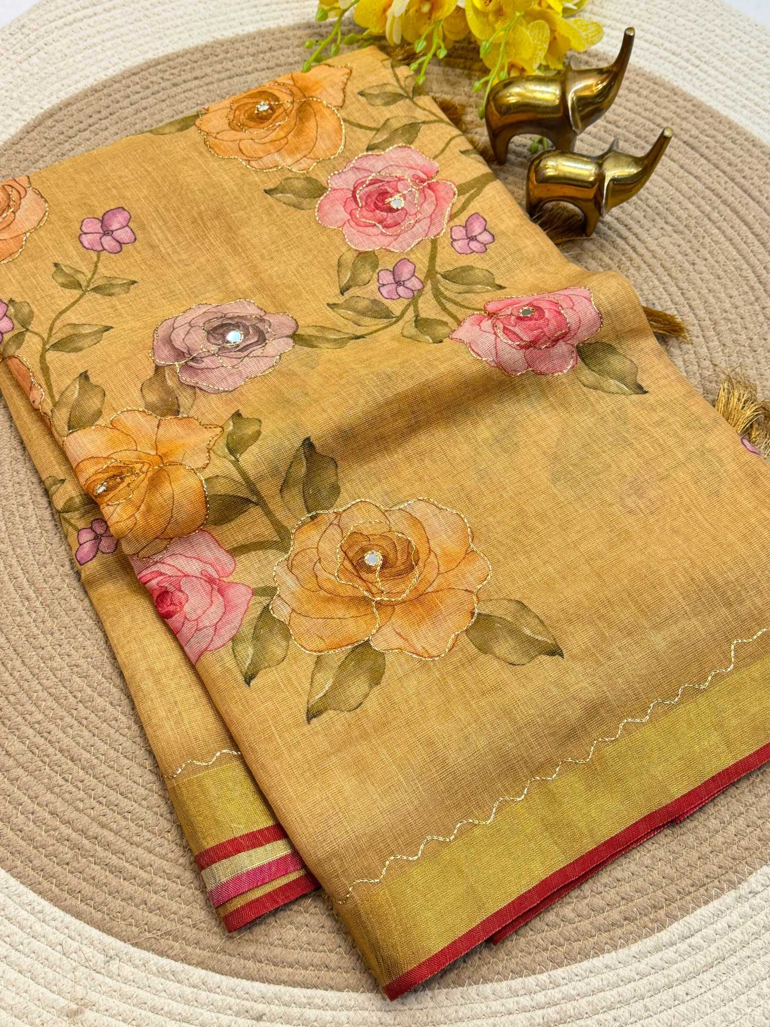 YNF Wholesale Linen Zari Border Sarees KESH187 Falguni | Surat Manufacturer