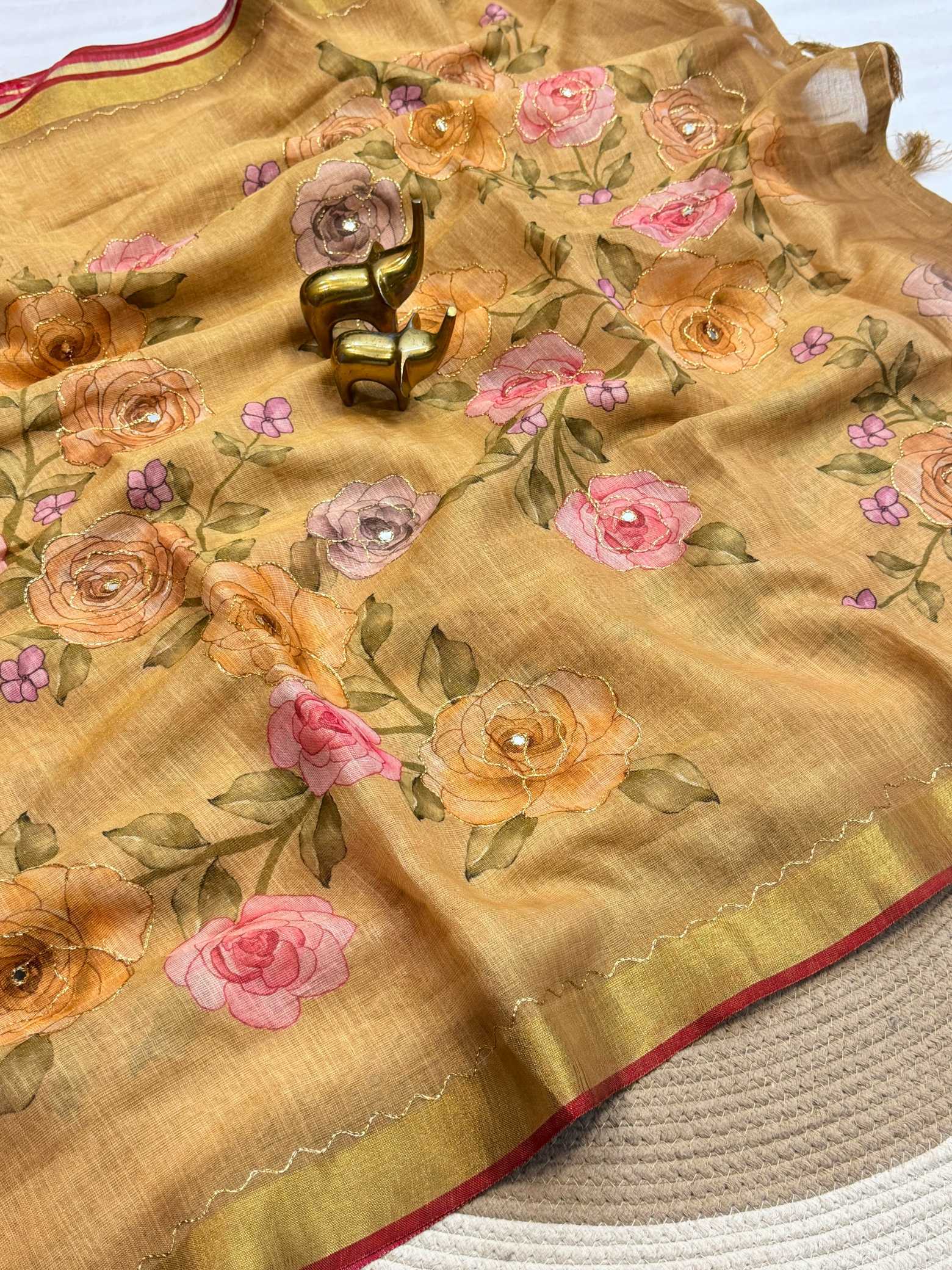 YNF Wholesale Linen Zari Border Sarees KESH187 Falguni | Surat Manufacturer