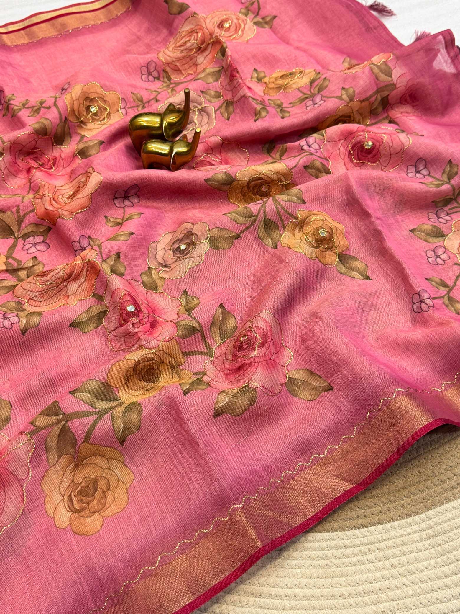 YNF Wholesale Linen Zari Border Sarees KESH187 Falguni | Surat Manufacturer