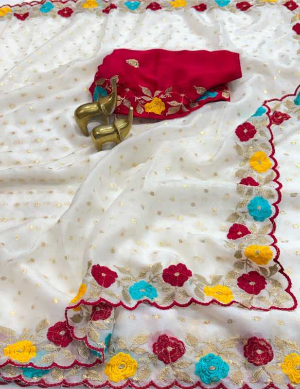 YNF Wholesale Organza Embroidered Sarees KESH187 Feel | Surat Manufacturer