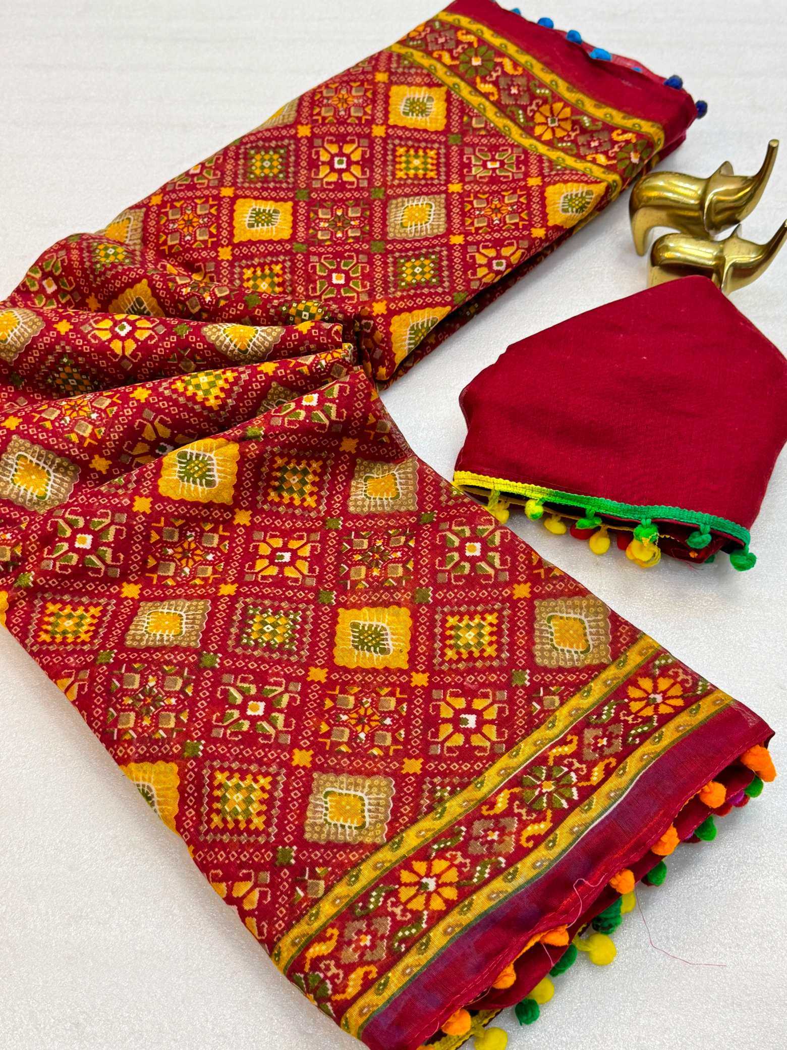 YNF Wholesale Cotton Printed Sarees KESH187 IKKAT 8 | Surat Manufacturer