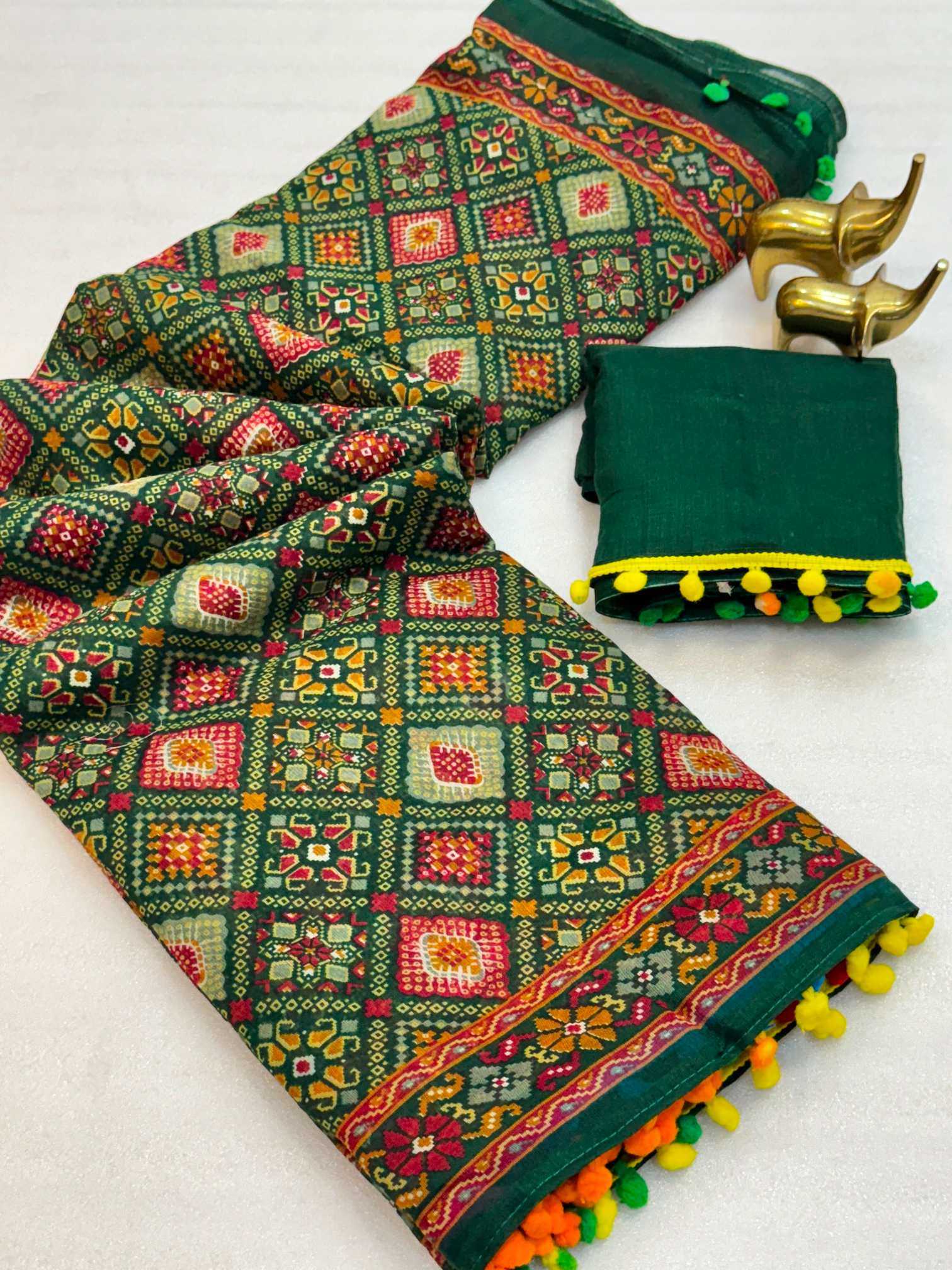 YNF Wholesale Cotton Printed Sarees KESH187 IKKAT 8 | Surat Manufacturer