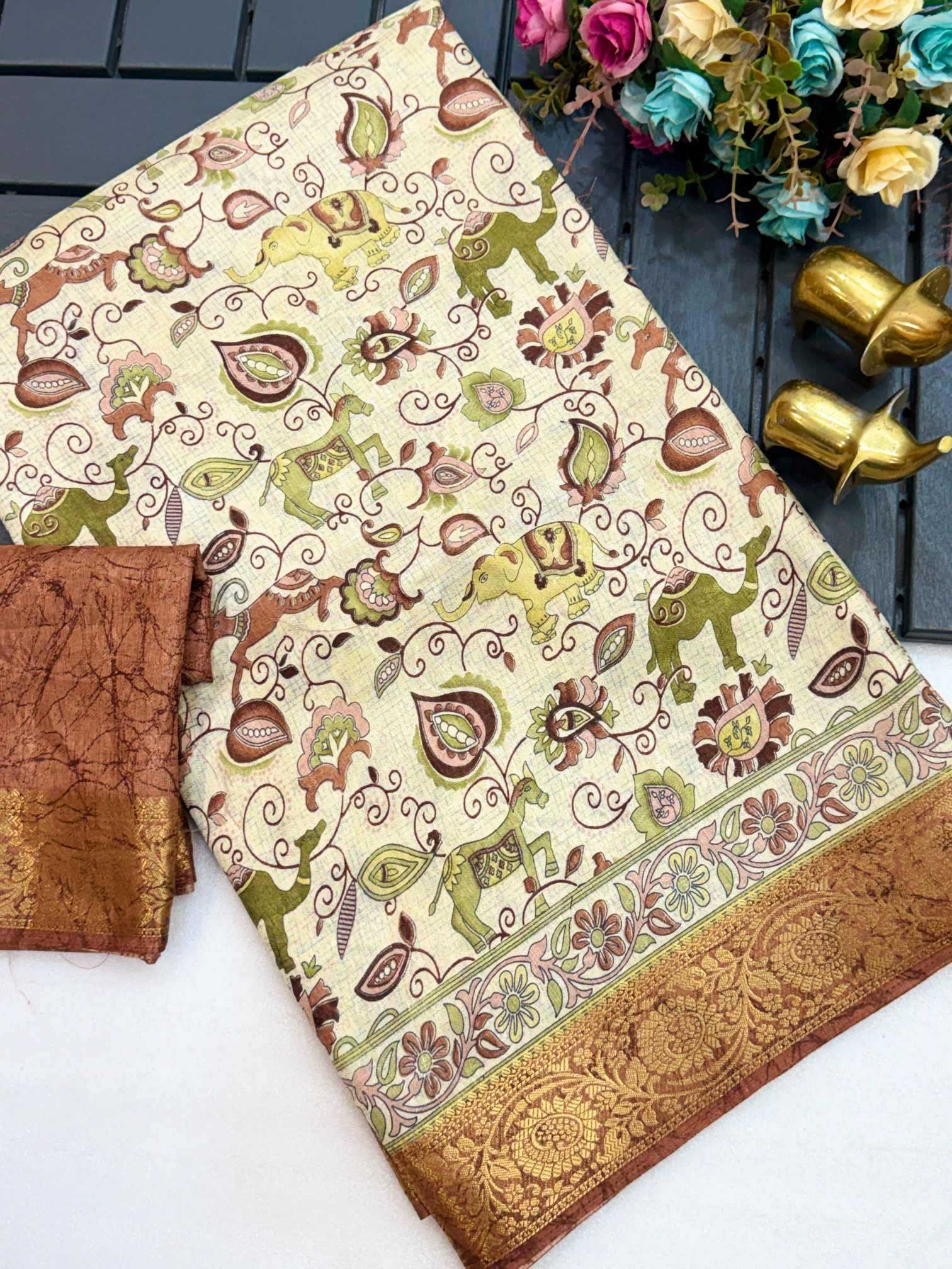 YNF Wholesale Soft Dola Kalamkari Sarees  | Surat Manufacturer