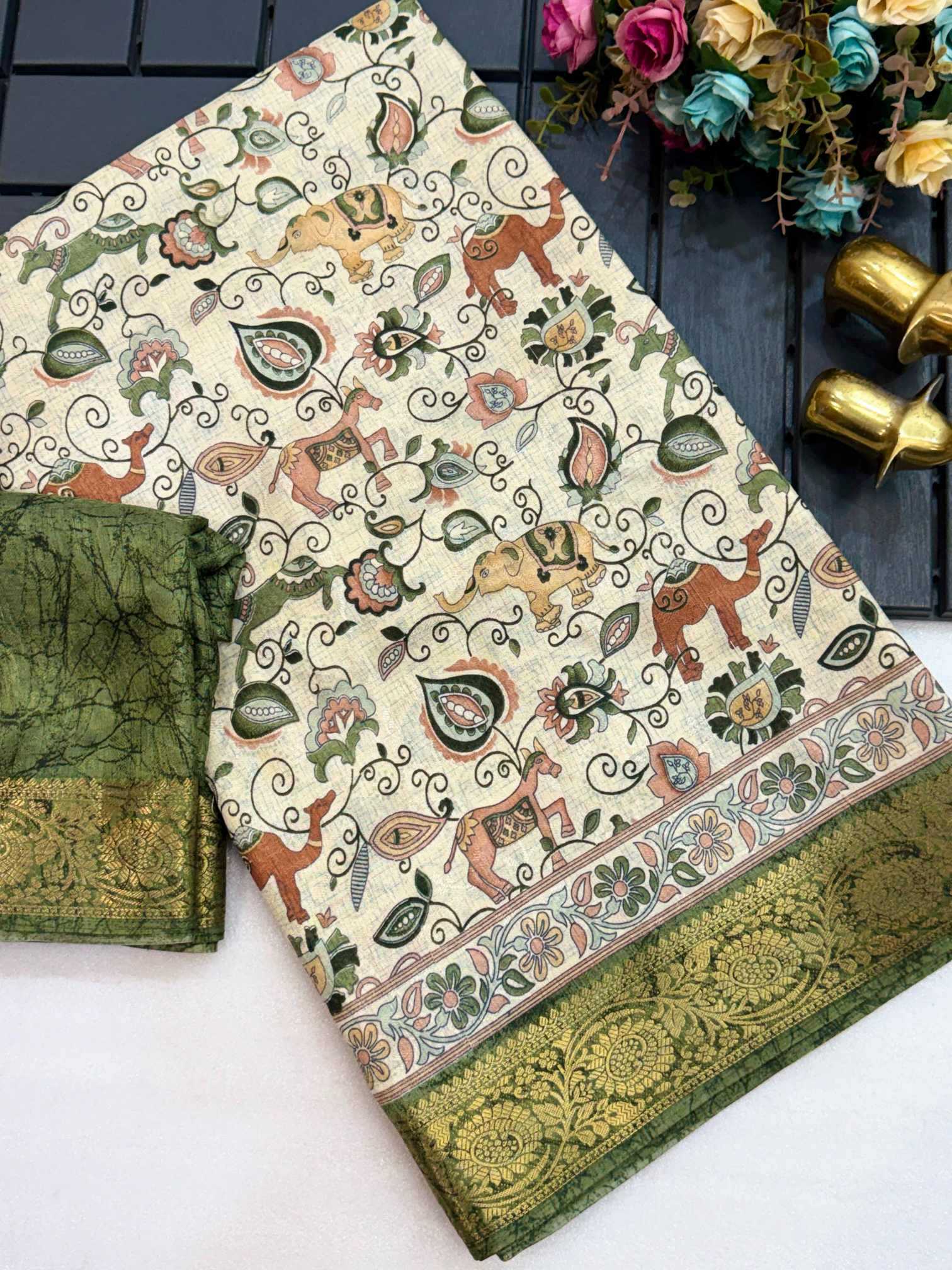 YNF Wholesale Soft Dola Kalamkari Sarees  | Surat Manufacturer