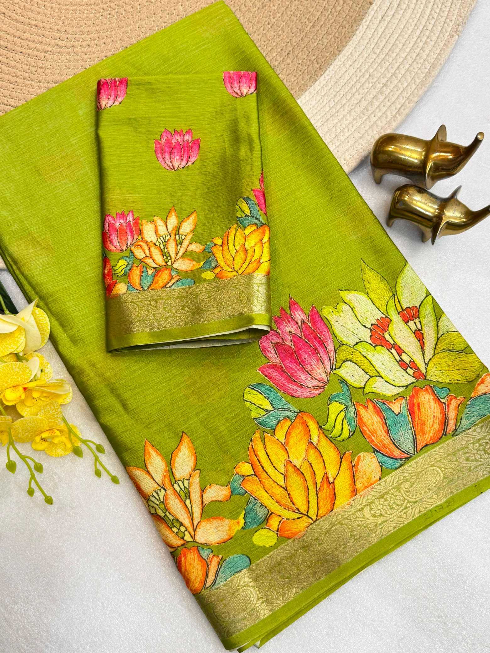 YNF Wholesale Chinon Silk Printed Silk Saree  | Surat Manufacturer