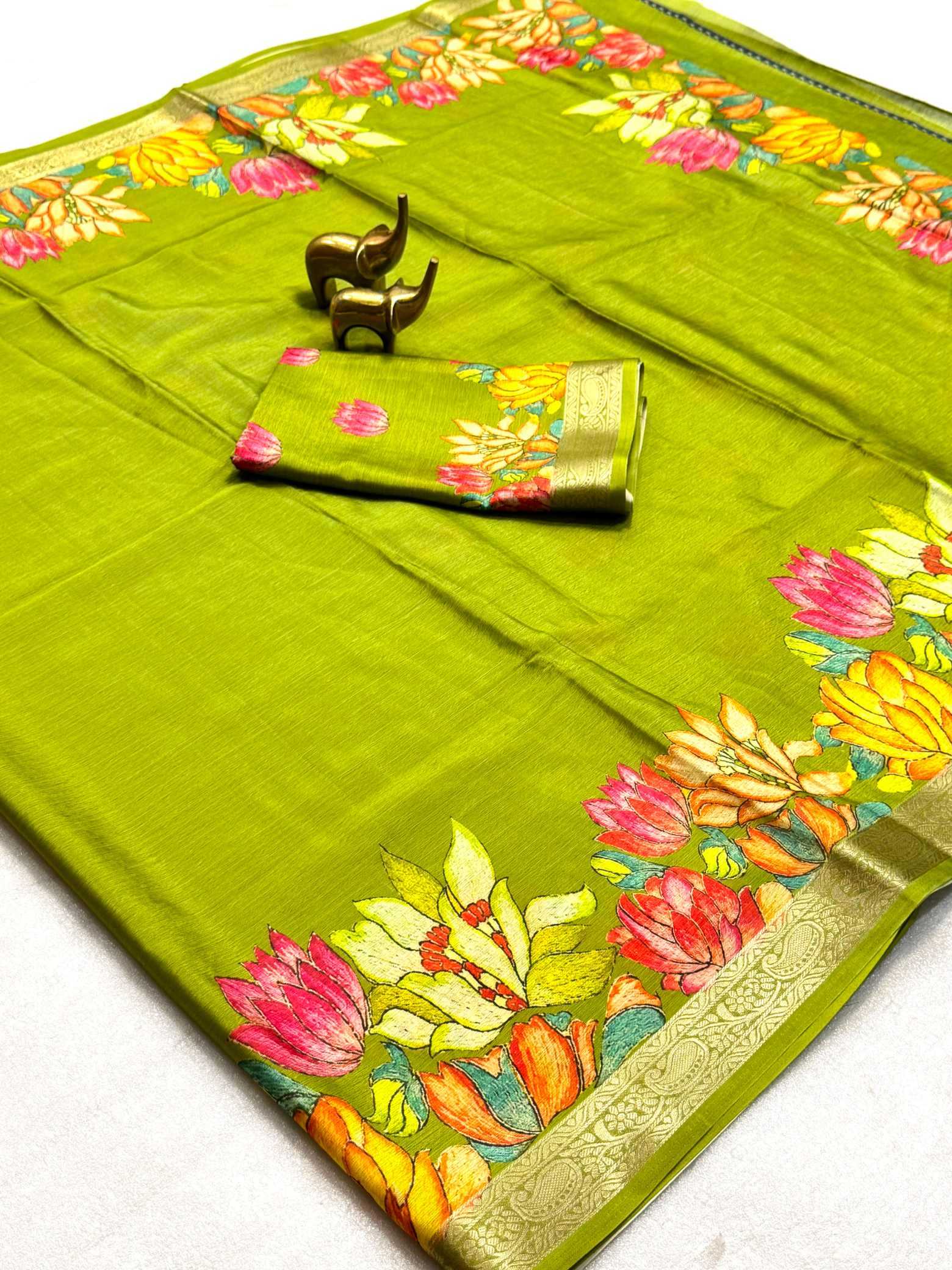 YNF Wholesale Chinon Silk Printed Silk Saree  | Surat Manufacturer
