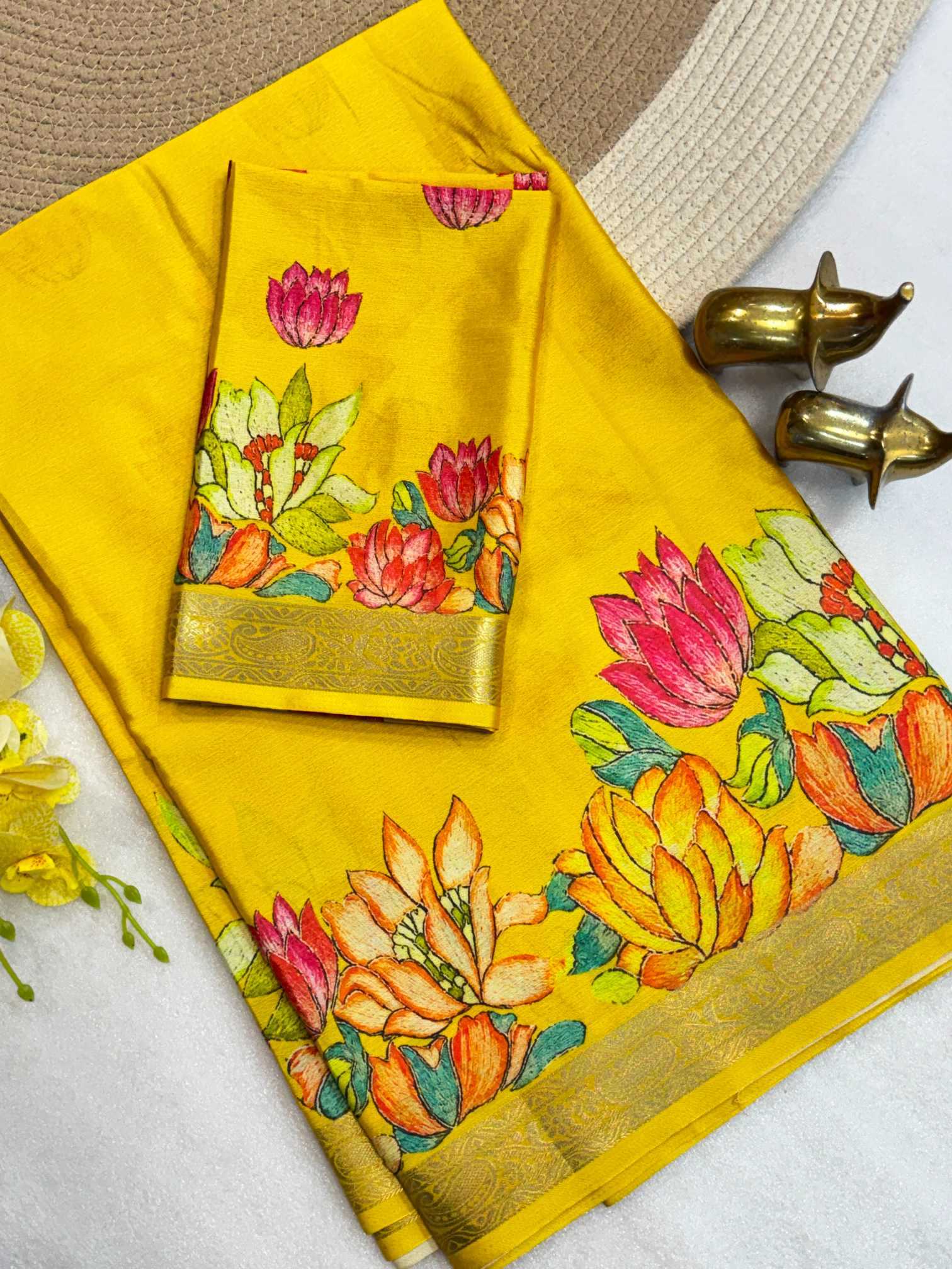 YNF Wholesale Chinon Silk Printed Silk Saree  | Surat Manufacturer
