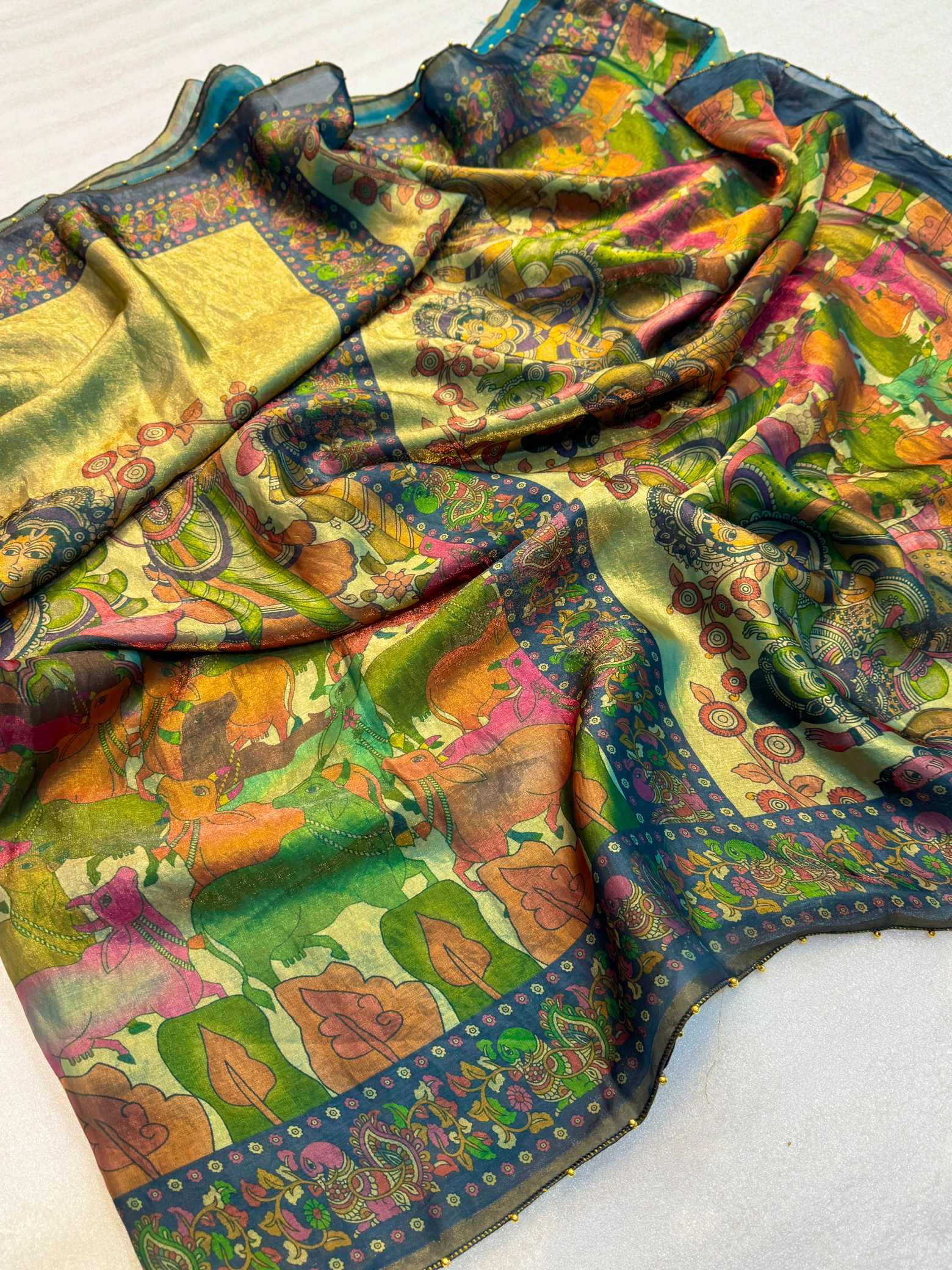 YNF Wholesale Space Silk Printed Silk Saree  | Surat Manufacturer