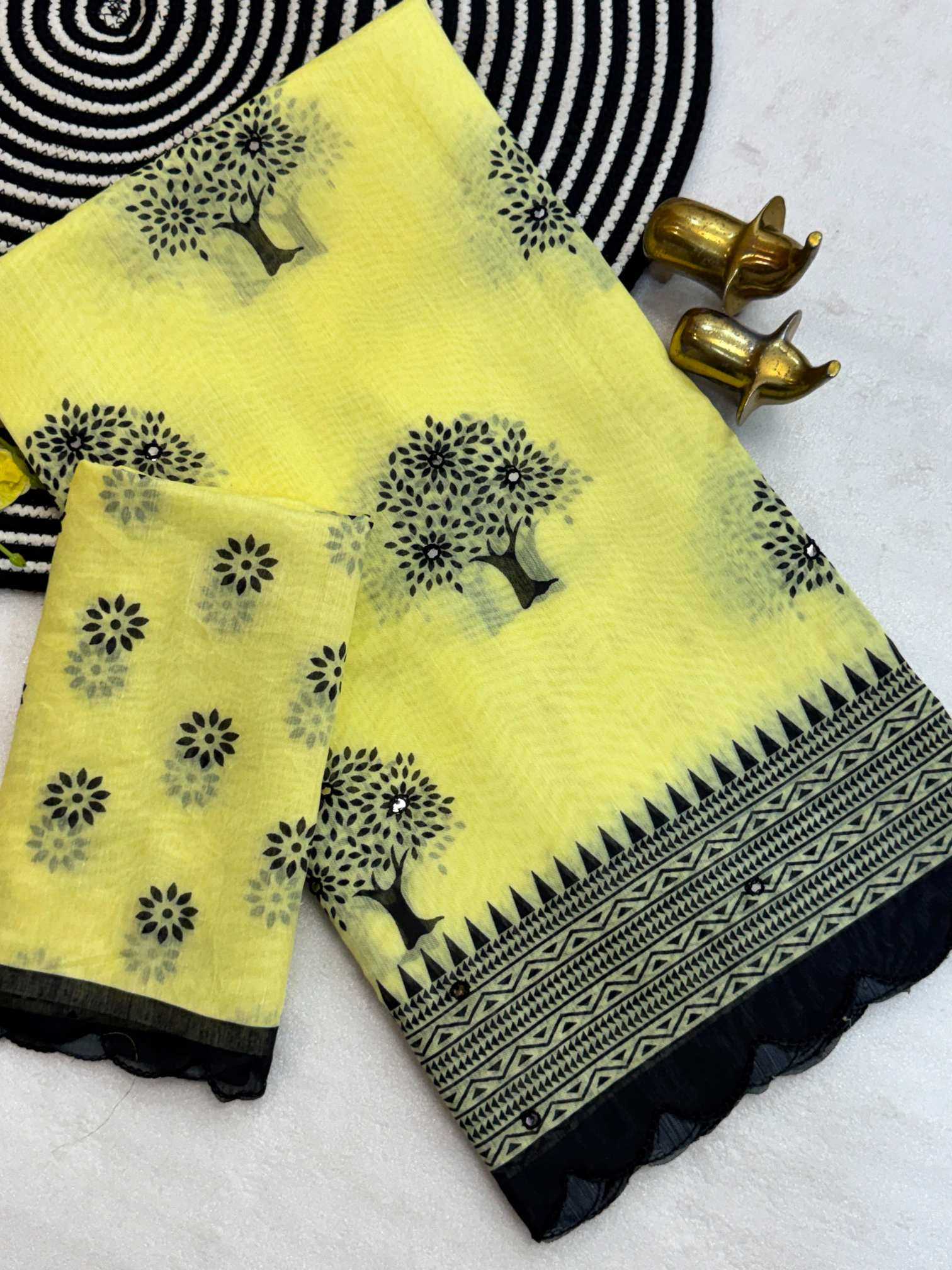 YNF Wholesale Chanderi Cotton Cutwork Saree KESH187 Khushi | Surat Manufacturer