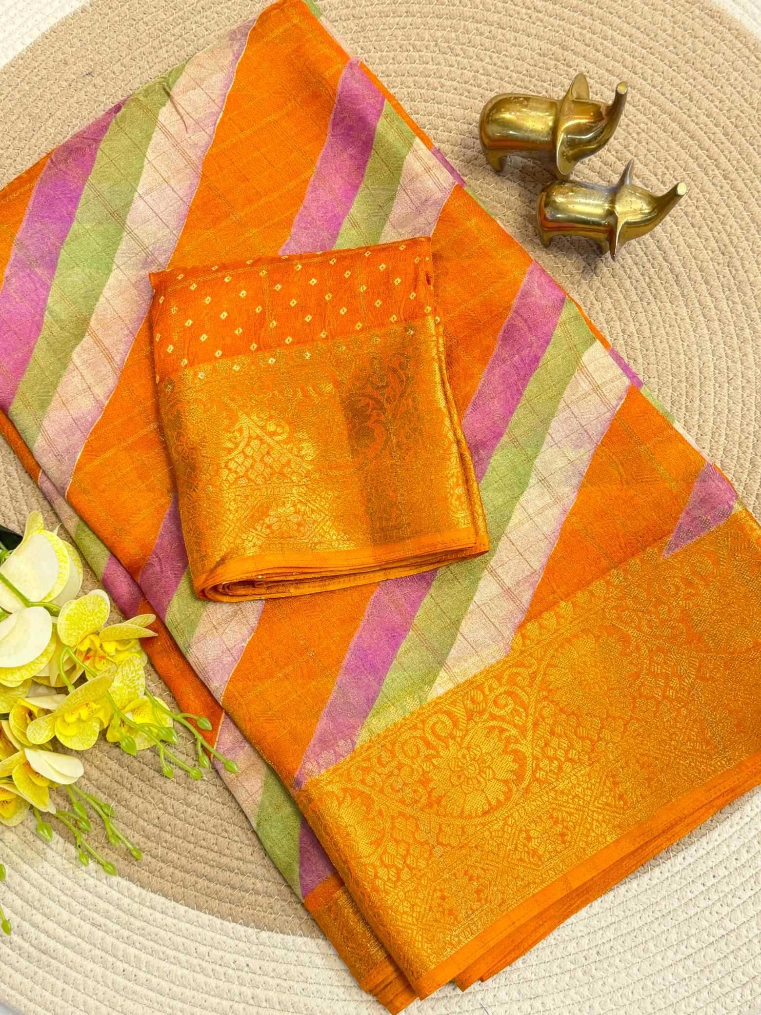 YNF Wholesale Jacquard Leheriya Sarees  | Surat Manufacturer