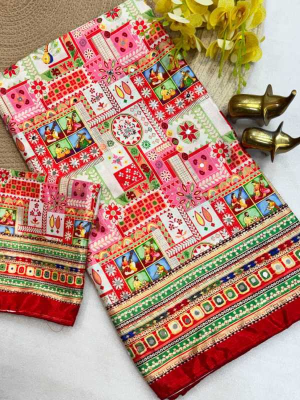 YNF Wholesale Chinon Printed Sarees  | Surat Manufacturer