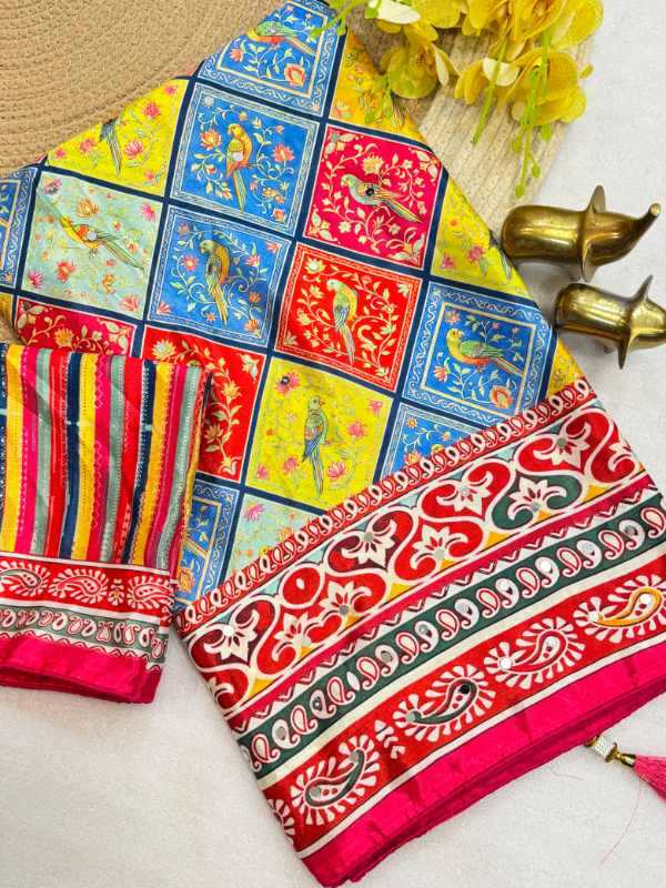 YNF Wholesale Chinon Printed Sarees  | Surat Manufacturer