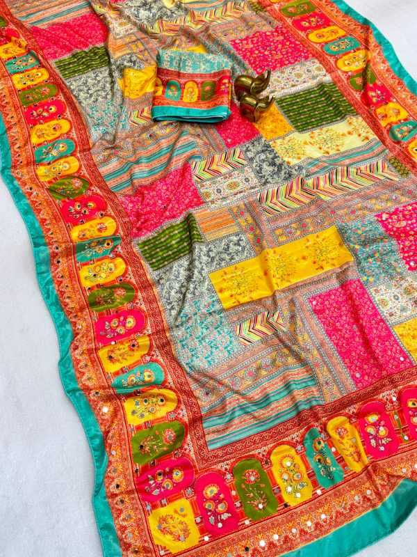 YNF Wholesale Chinon Printed Sarees  | Surat Manufacturer