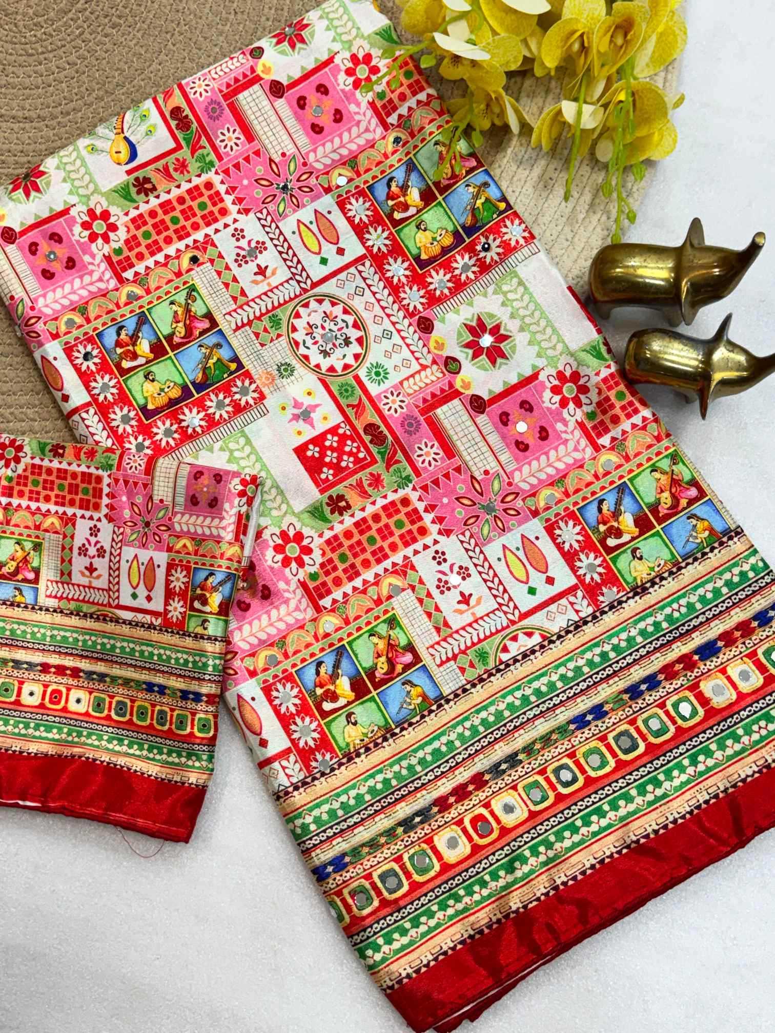 YNF Wholesale Chinon Printed Sarees  | Surat Manufacturer
