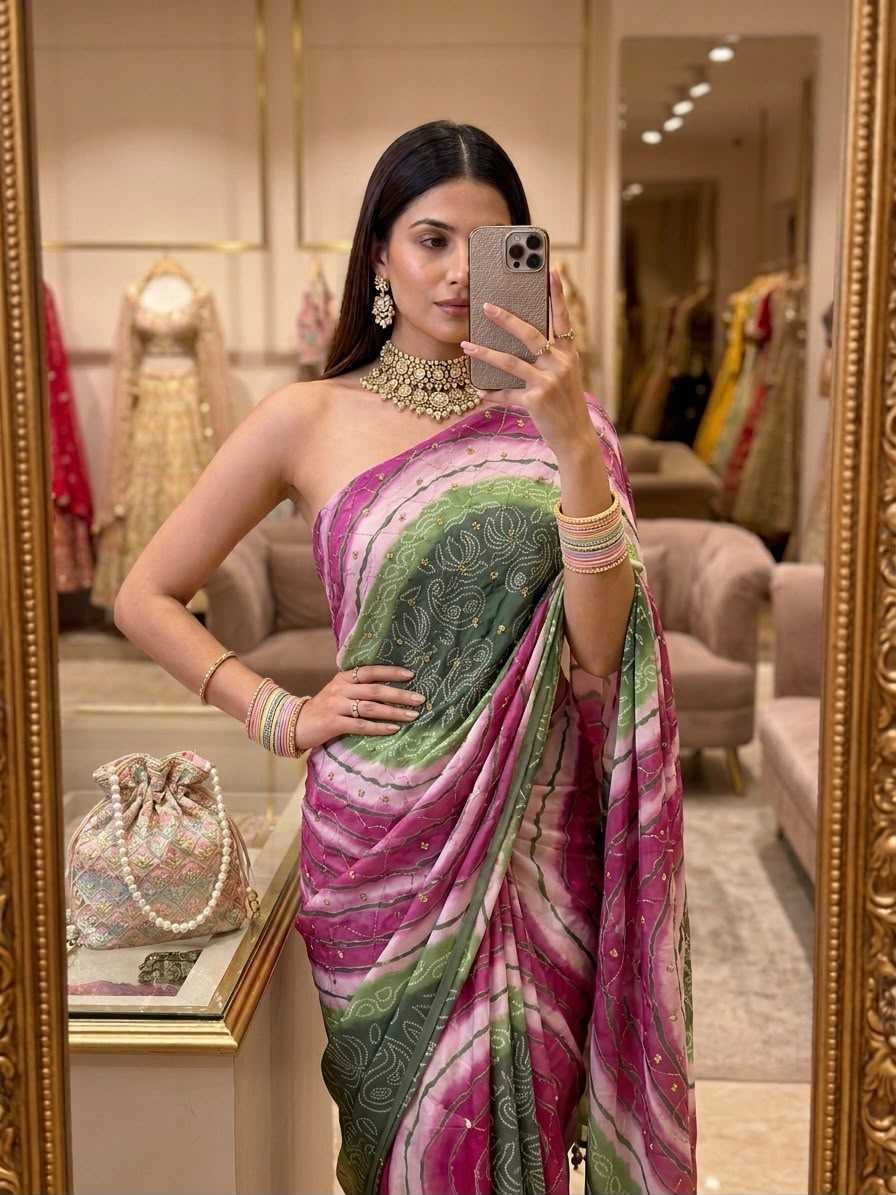 YNF Wholesale Georgette Sequence Sarees  | Surat Manufacturer