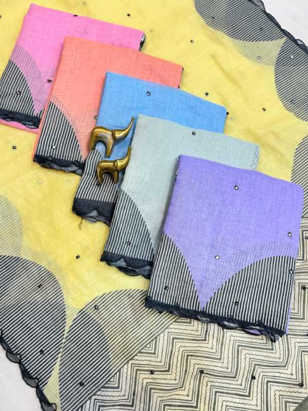 YNF Wholesale Linen Designer Sarees  | Surat Manufacturer