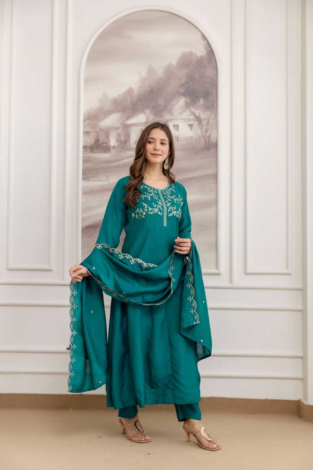 YNF Wholesale Vichitra Silk Party Wear Kurtis  | Surat Manufacturer