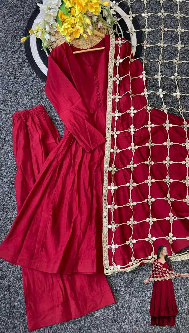 YNF Wholesale Heavy Roman Silk Palazzo Suit  | Surat Manufacturer