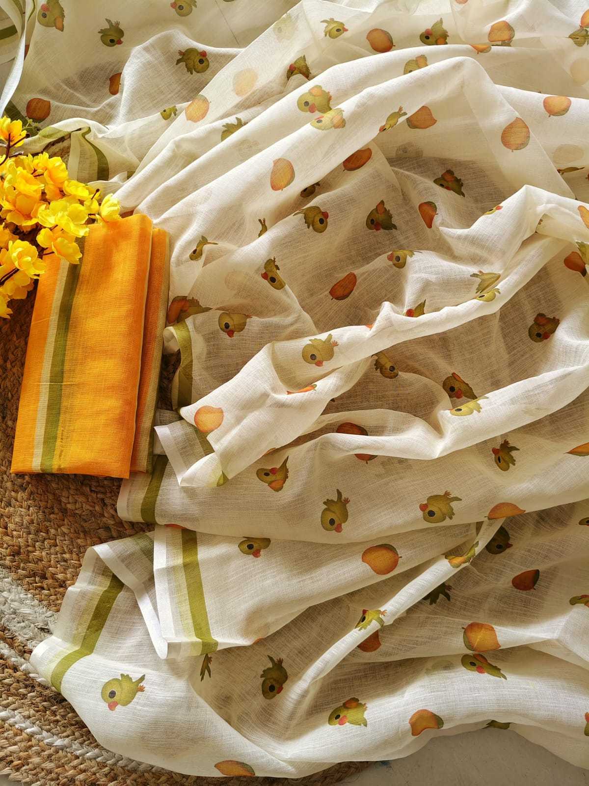 YNF Wholesale Linen Printed Sarees  | Surat Manufacturer
