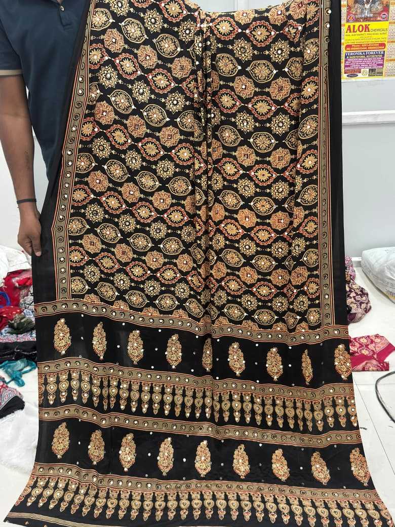 YNF Wholesale Gajji Silk Ajrakh Sarees  | Surat Manufacturer